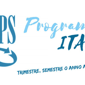 Logo dell'INPS con due frecce blu in un cerchio. Accanto, la scritta "Programma ITACA" e sotto "Trimestre, semestre o anno all'estero!" indica un programma di studio all'estero.