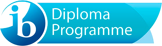 L'immagine mostra il logo dell'International Baccalaureate (IB) Diploma Programme, con una "ib" bianca in un cerchio blu accanto alla scritta "Diploma Programme" su sfondo blu.